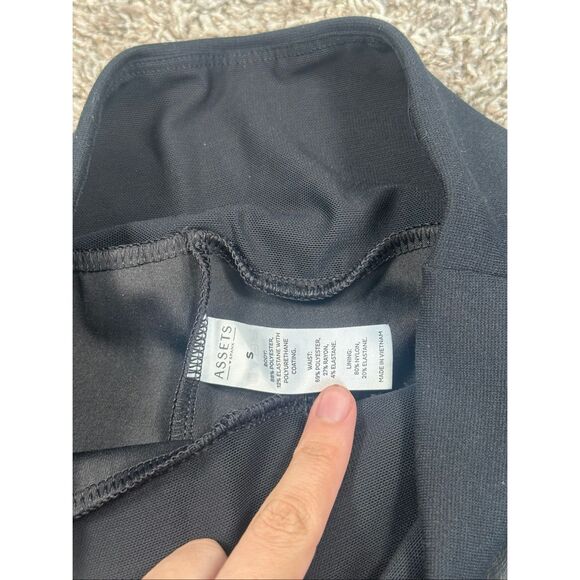 Spanx Assets Faux Leather Leggings Black Pants Smoothing Slimming S Small - Picture 4 of 9